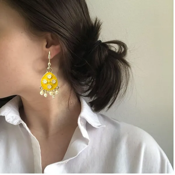 Yellow_Premium_Metal_Earrings_For_Women