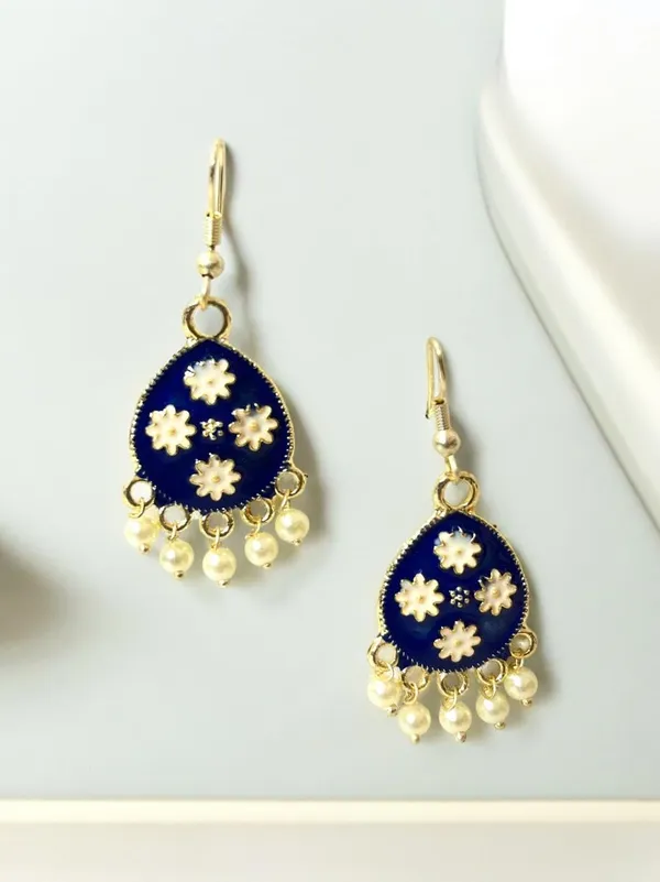 Blue_And_Silver_Premium_Metal_Earrings_For_Women