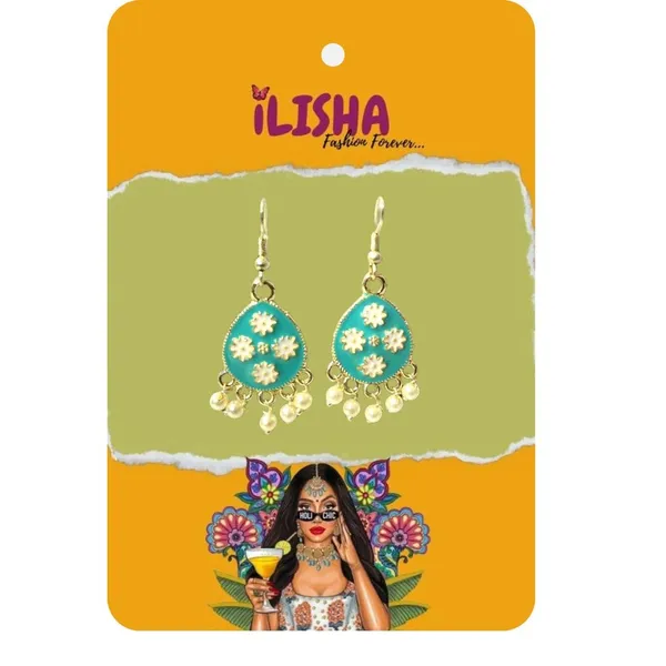 Green_And_Gold_Premium_Metal_Earrings_For_Women