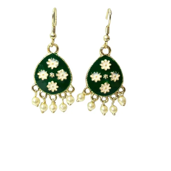 Dark_Green_Premium_Metal_Earrings_For_Women