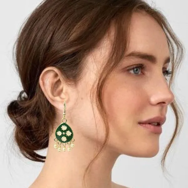 Dark_Green_Premium_Metal_Earrings_For_Women