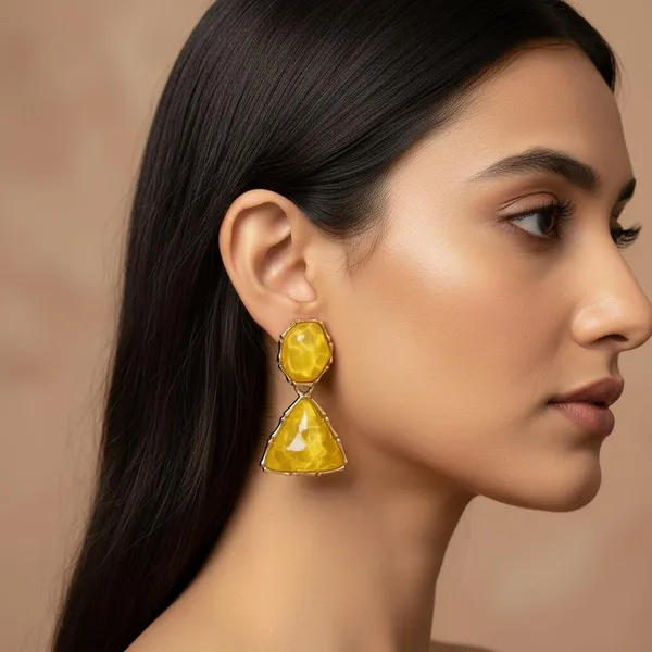 Yellow_Premium_Metal_Earrings_For_Women