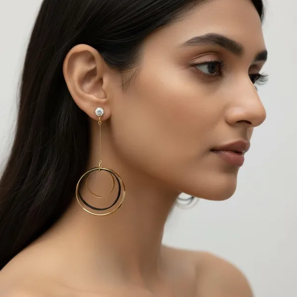 Black_And_Gold_Premium_Metal_Earrings_For_Women