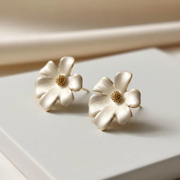 White_Flower_Stud_Earrings_With_Gold_Finish_|_Elegant_Floral_Earrings_For_Women_&_Girls_|_Daily_Wear_&_Party_Wear
