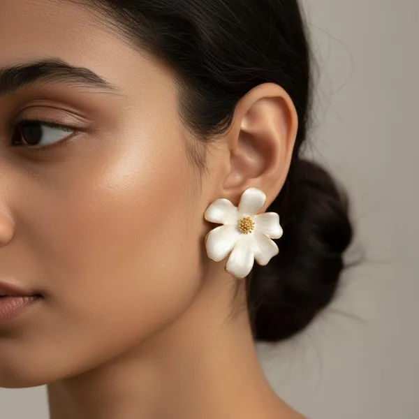 White_Flower_Stud_Earrings_With_Gold_Finish_|_Elegant_Floral_Earrings_For_Women_&_Girls_|_Daily_Wear_&_Party_Wear