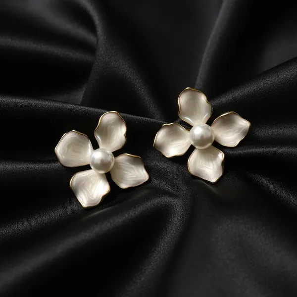 White_Floral_Pearl_Stud_Earrings_With_Gold_Finish_|_Elegant_Flower_Earrings_For_Women_&_Girls_|_Daily_Wear_&_Party_Wear_Jewellery