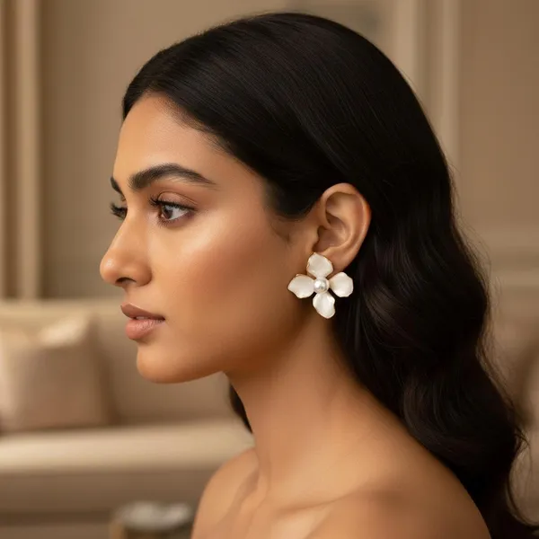 White_Floral_Pearl_Stud_Earrings_With_Gold_Finish_|_Elegant_Flower_Earrings_For_Women_&_Girls_|_Daily_Wear_&_Party_Wear_Jewellery