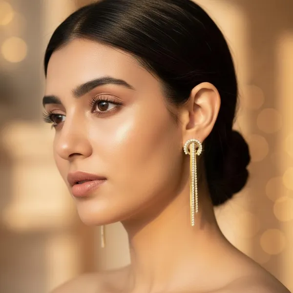 Gold_Plated_Crystal_Studded_Long_Tassel_Earrings_|_Designer_Party_Wear_Dangle_Earrings_For_Women_&_Girls_|_Premium_Jewellery