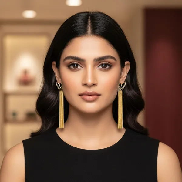 Gold_Plated_Butterfly_Tassel_Earrings_With_Crystal_&_Black_Enamel_|_Long_Chain_Dangle_Earrings_For_Women_&_Girls_|_Party_Wear_Jewellery
