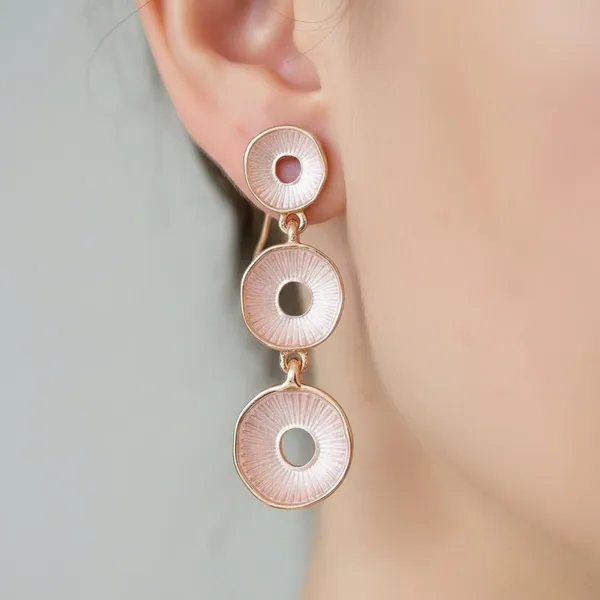 Geometric_Drop_Earrings_For_Women_|_Rose_Gold_Circular_Layered_Dangle_Earrings_|_Elegant_Minimal_Party_&_Daily_Wear_Jewellery