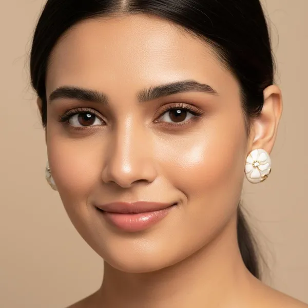 White_Floral_Enamel_Stud_Earrings_For_Women_|_Gold_Plated_Elegant_Flower_Design_Earrings_|_Minimal_Daily_Wear_Jewellery