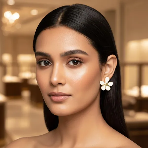 White_Floral_Stud_Earrings_With_Gold_Finish_|_Elegant_Enamel_Flower_Earrings_For_Women_&_Girls_|_Stylish_Daily_&_Party_Wear