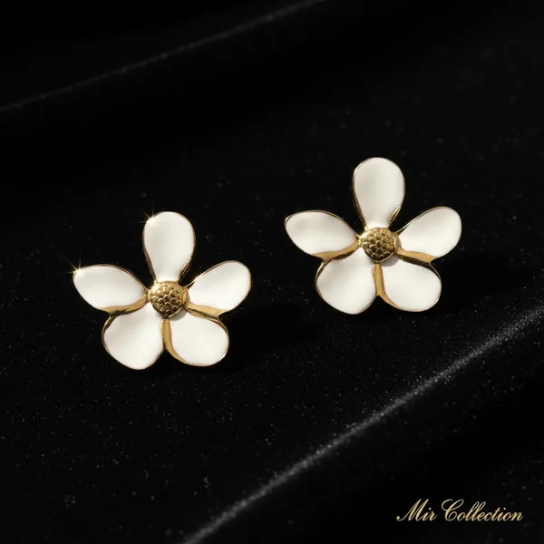 White_Floral_Stud_Earrings_With_Gold_Finish_|_Elegant_Enamel_Flower_Earrings_For_Women_&_Girls_|_Stylish_Daily_&_Party_Wear