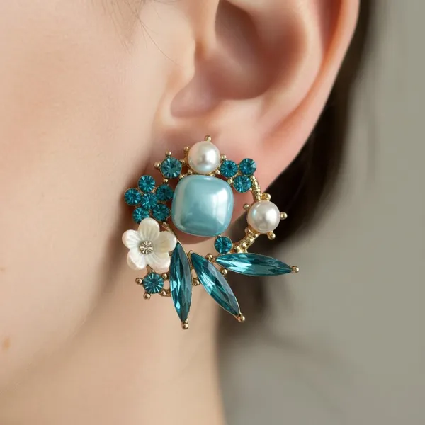 Blue_Crystal_Floral_Statement_Earrings_For_Women_|_Pearl_&_Stone_Designer_Stud_Earrings_|_Party_&_Wedding_Jewellery