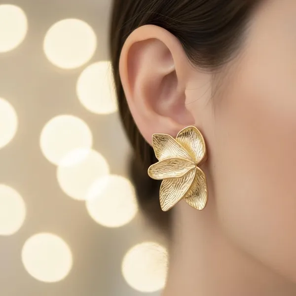 Gold_Floral_Stud_Earrings_|_Textured_Leaf_Petal_Design_Earrings_For_Women_&_Girls_|_Elegant_Daily_Wear_&_Party_Jewellery