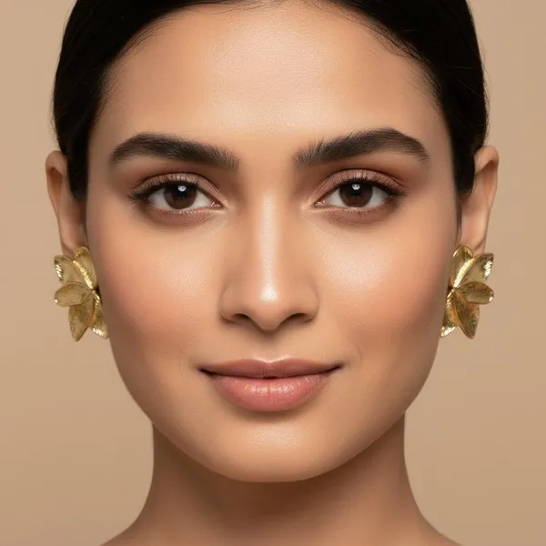 Gold_Floral_Stud_Earrings_|_Textured_Leaf_Petal_Design_Earrings_For_Women_&_Girls_|_Elegant_Daily_Wear_&_Party_Jewellery