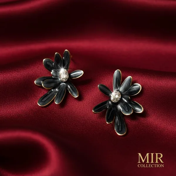 Black_Floral_Stud_Earrings_For_Women_|_Crystal_Center_Gold_Plated_Designer_Earrings_|_Elegant_Party_&_Daily_Wear_Jewellery