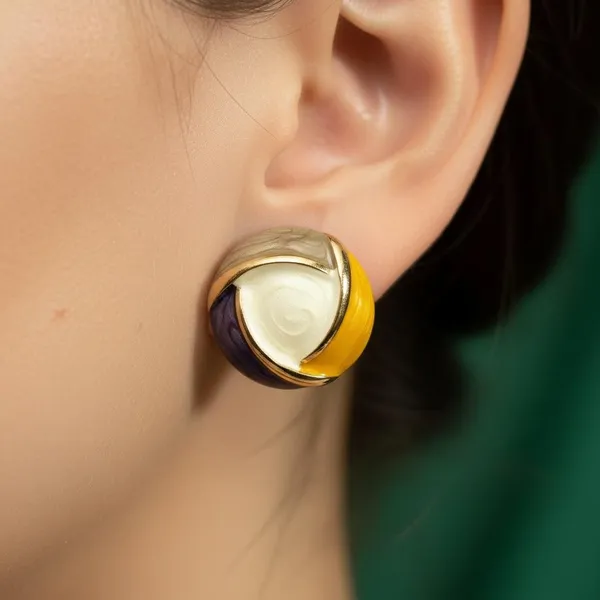 Multicolor_Enamel_Round_Stud_Earrings_With_Gold_Finish_|_Designer_Abstract_Earrings_For_Women_&_Girls_|_Stylish_Daily_&_Party_Wear