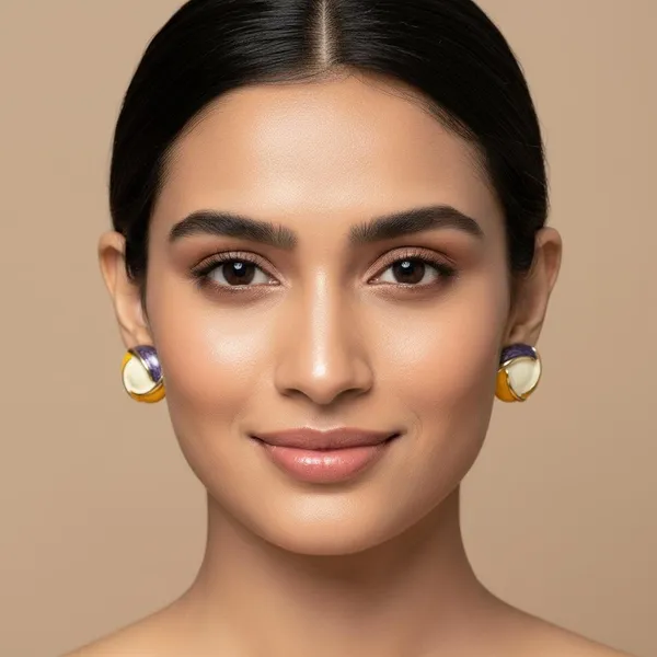 Multicolor_Enamel_Round_Stud_Earrings_With_Gold_Finish_|_Designer_Abstract_Earrings_For_Women_&_Girls_|_Stylish_Daily_&_Party_Wear