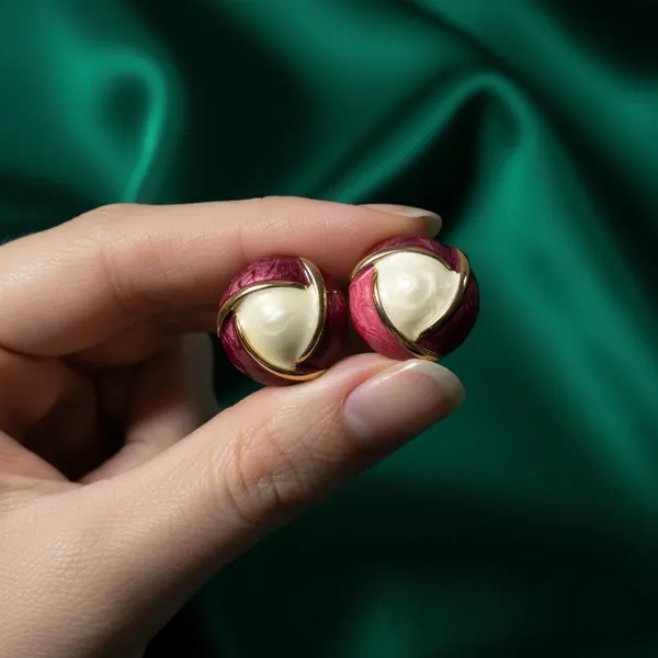Pink_&_Cream_Enamel_Stud_Earrings_For_Women_|_Gold_Plated_Round_Designer_Earrings_|_Elegant_Minimal_Daily_Wear_Jewellery