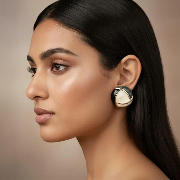 Black_&_Cream_Enamel_Stud_Earrings_For_Women_|_Gold_Plated_Round_Designer_Earrings_|_Minimal_Elegant_Daily_Wear_Jewellery