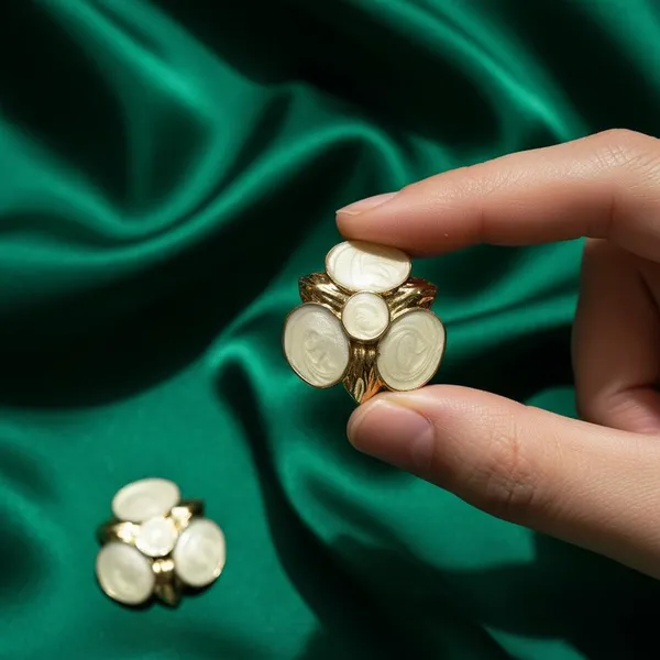 Cream_Floral_Enamel_Stud_Earrings_For_Women_|_Gold_Plated_Elegant_Designer_Earrings_|_Minimal_Classy_Daily_Wear_Jewellery