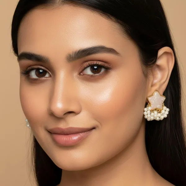 Star_Pearl_Drop_Stud_Earrings_For_Women_|_Gold_Plated_Designer_Earrings_With_Pearl_Tassels_|_Elegant_Party_&_Festive_Jewellery