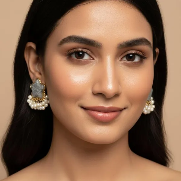 Grey_Star_Pearl_Drop_Earrings_For_Women_|_Gold_Plated_Designer_Studs_With_Pearl_Tassels_|_Elegant_Party_&_Festive_Jewellery