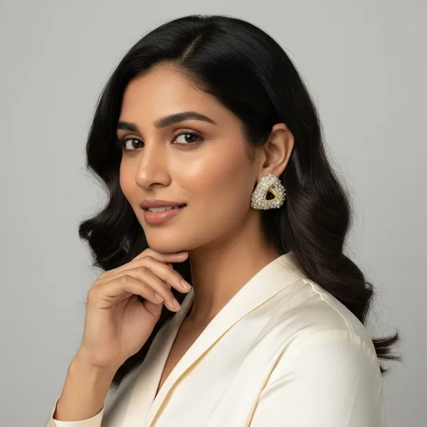 Luxury_Pearl_Studded_Triangle_Earrings_For_Women_|_Gold_Plated_Statement_Studs_|_Designer_Party_Wear_Jewellery