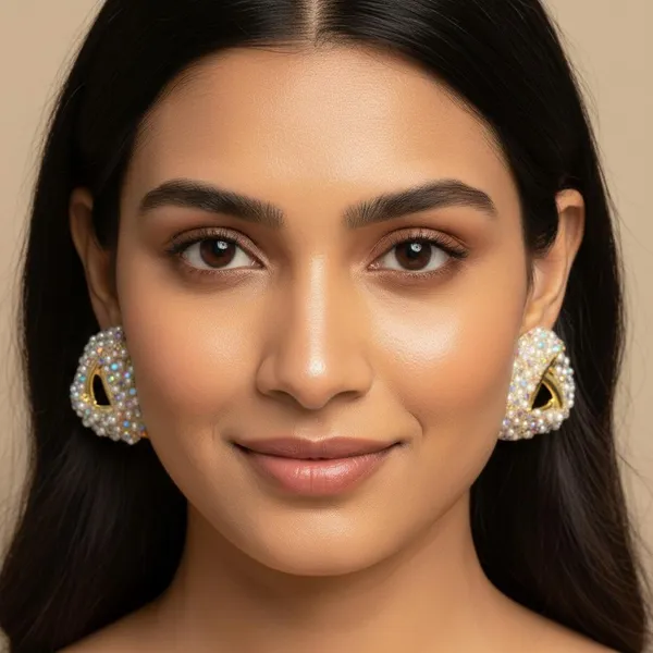 Luxury_Pearl_Studded_Triangle_Earrings_For_Women_|_Gold_Plated_Statement_Studs_|_Designer_Party_Wear_Jewellery