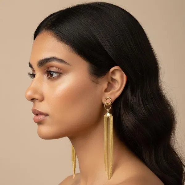 Gold_Long_Tassel_Drop_Earrings_For_Women_|_Minimal_Chain_Fringe_Earrings_|_Elegant_Statement_Party_Jewellery