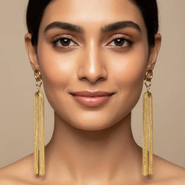 Gold_Long_Tassel_Drop_Earrings_For_Women_|_Minimal_Chain_Fringe_Earrings_|_Elegant_Statement_Party_Jewellery