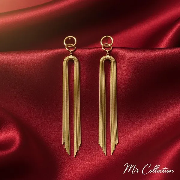 Gold_Long_Tassel_Drop_Earrings_For_Women_|_Minimal_Chain_Fringe_Earrings_|_Elegant_Statement_Party_Jewellery