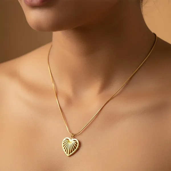 Gold_Textured_Heart_Pendant_Necklace_For_Women_|_Minimal_Love_Design_Necklace_|_Elegant_Daily_Wear_Jewellery