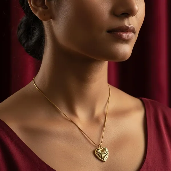 Gold_Textured_Heart_Pendant_Necklace_For_Women_|_Minimal_Love_Design_Necklace_|_Elegant_Daily_Wear_Jewellery