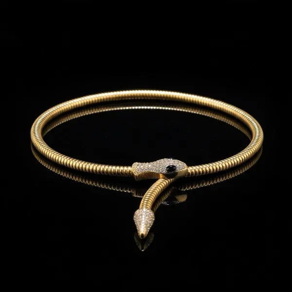 Gold_Snake_Choker_Necklace_With_Cz_Stones_|_Luxury_Serpent_Design_Statement_Neck_Piece_|_Party_Wear_Designer_Jewellery