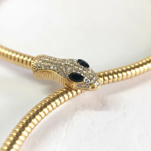 Gold_Snake_Choker_Necklace_With_Cz_Stones_|_Luxury_Serpent_Design_Statement_Neck_Piece_|_Party_Wear_Designer_Jewellery