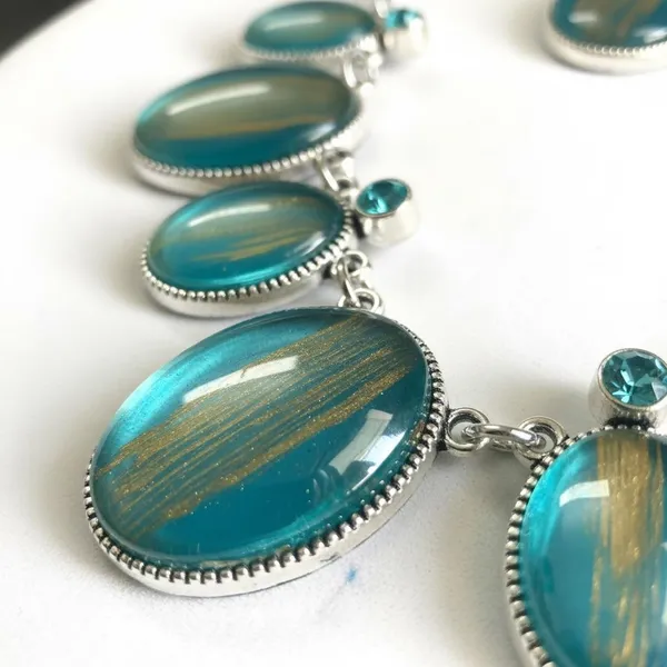 Teal_Stone_Statement_Necklace_Set_With_Earrings_|_Silver_Finish_Oval_Designer_Jewellery_Set_|_Party_Wear_Elegant_Set