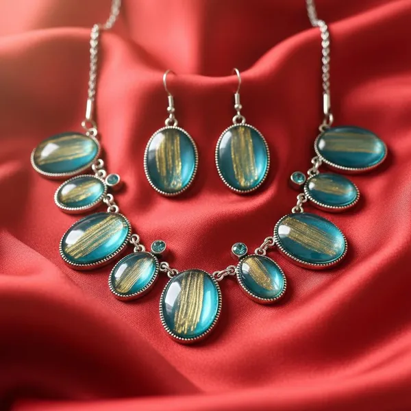 Teal_Stone_Statement_Necklace_Set_With_Earrings_|_Silver_Finish_Oval_Designer_Jewellery_Set_|_Party_Wear_Elegant_Set