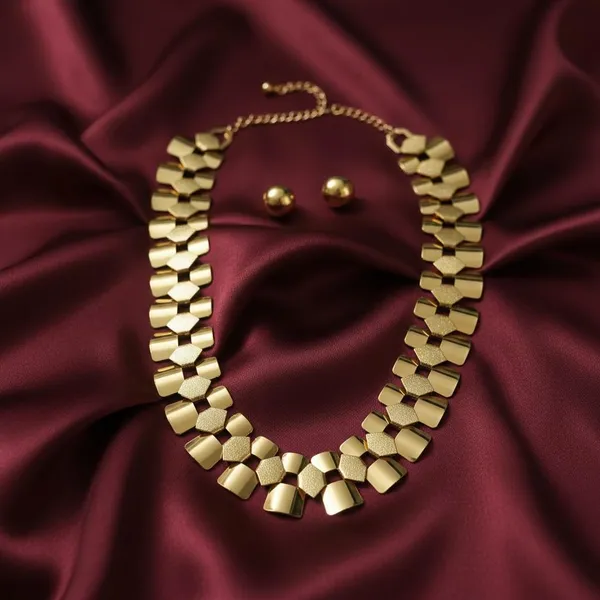 Gold_Geometric_Statement_Necklace_Set_With_Earrings_|_Designer_Chunky_Jewellery_For_Women