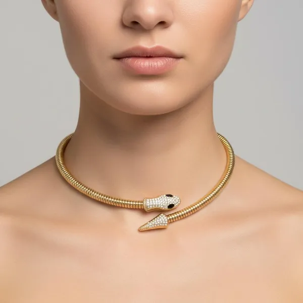 Gold_Snake_Design_Choker_Necklace_|_Crystal_Studded_Statement_Jewellery_For_Women