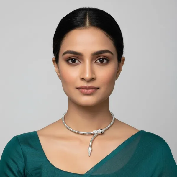 Silver_Snake_Design_Choker_Necklace_|_Crystal_Studded_Serpent_Statement_Jewellery_For_Women