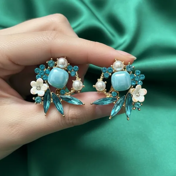 Blue_Crystal_Floral_Statement_Earrings_For_Women_|_Pearl_&_Stone_Designer_Stud_Earrings_|_Party_&_Wedding_Jewellery