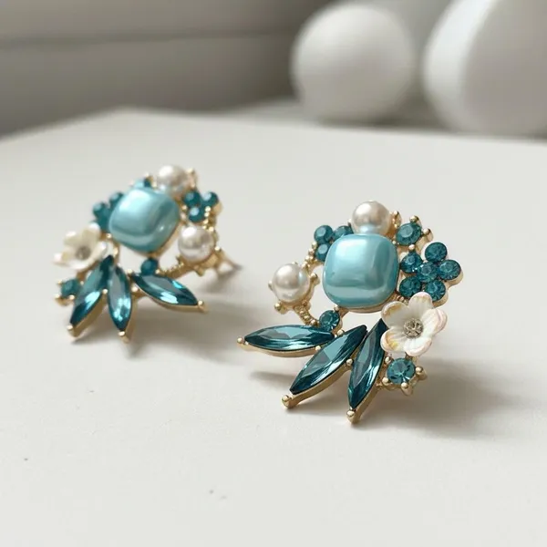 Blue_Crystal_Floral_Statement_Earrings_For_Women_|_Pearl_&_Stone_Designer_Stud_Earrings_|_Party_&_Wedding_Jewellery