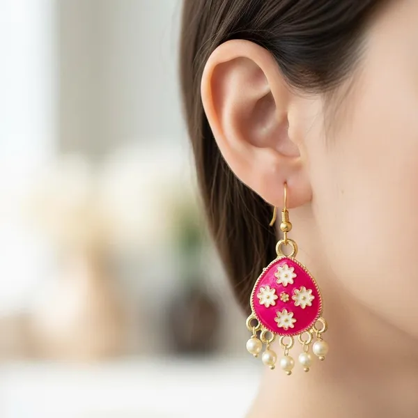 Baby_Pink_Premium_Metal_Earrings_For_Women