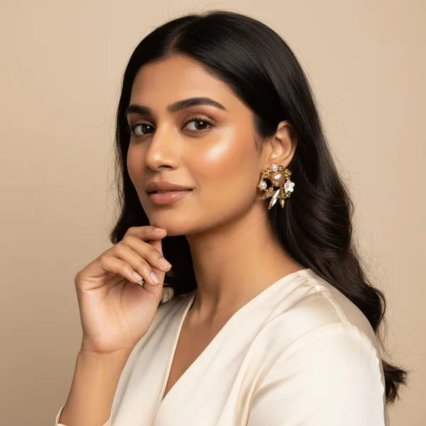 Champagne_Crystal_&_Pearl_Floral_Stud_Earrings_|_Gold_Plated_Designer_Statement_Earrings_For_Women_&_Girls_|_Wedding_&_Party_Wear