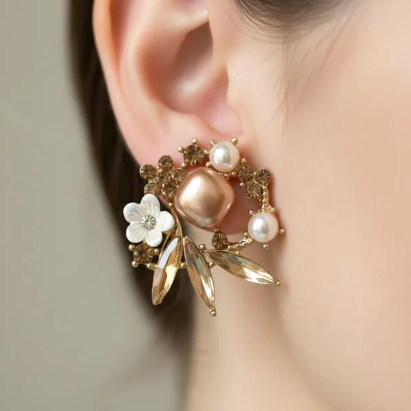 Champagne_Crystal_&_Pearl_Floral_Stud_Earrings_|_Gold_Plated_Designer_Statement_Earrings_For_Women_&_Girls_|_Wedding_&_Party_Wear