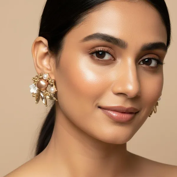 Champagne_Crystal_&_Pearl_Floral_Stud_Earrings_|_Gold_Plated_Designer_Statement_Earrings_For_Women_&_Girls_|_Wedding_&_Party_Wear