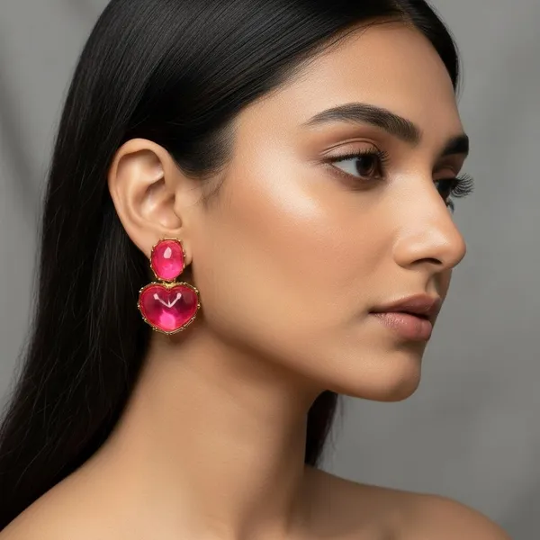 Pink_Premium_Metal_Earrings_For_Women