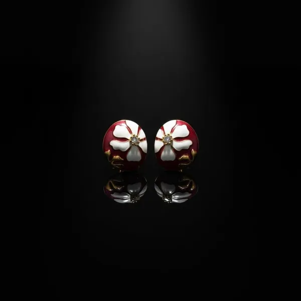 Floral_Enamel_Stud_Earrings_For_Women_|_Red_&_White_Flower_Design_Gold_Plated_Earrings_|_Elegant_Daily_Wear_Jewellery